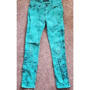 Rock & Republic Teal Tye Dye Straight Leg Jeans